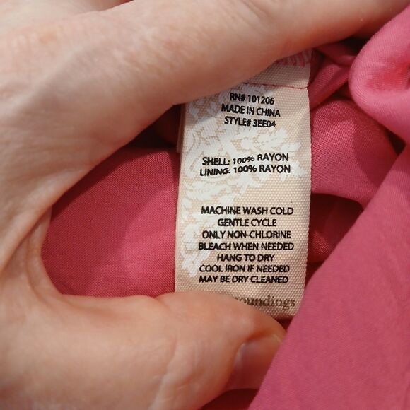 Soft Surroundings Bright Pink Gauze Lined Tunic Petite Medium 3/4 Flare Sleeves - Picture 8 of 8